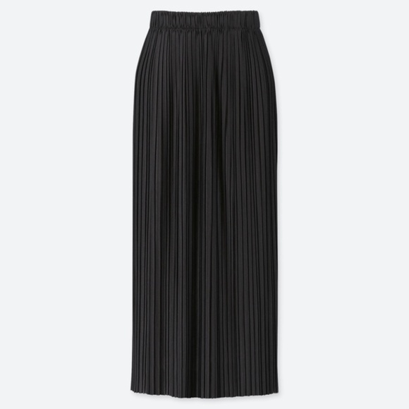 UNIQLO CHIFFON KNIFE PLEAT SEMI-SHEER MIDI SKIRT - NO PANTS LOOK - Picture 2 of 12